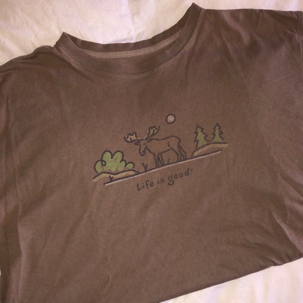 LIFE IS GOOD Moose t shirt mens medium